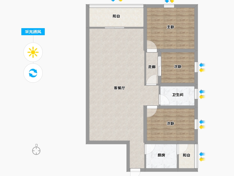 广东省-深圳市-锦绣江南一二三期-86.89-户型库-采光通风