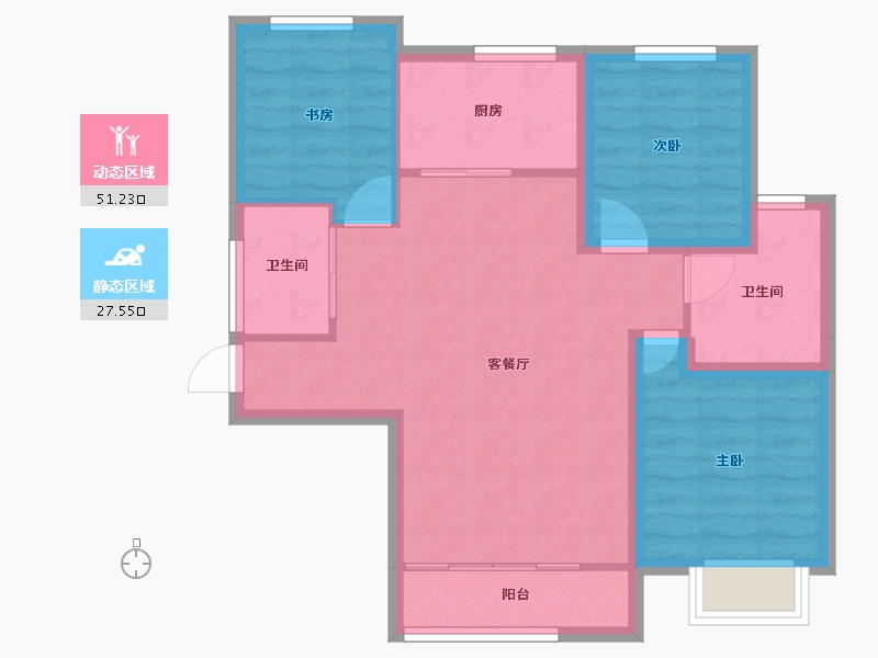 广东省-深圳市-世纪华庭-70.24-户型库-动静分区