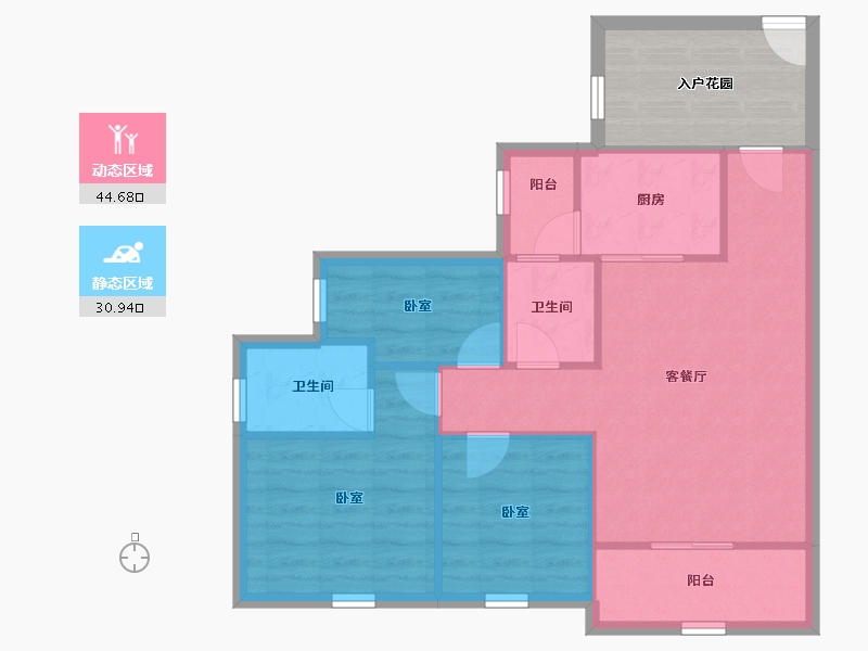 广东省-深圳市-棕榈堡花园-76.29-户型库-动静分区