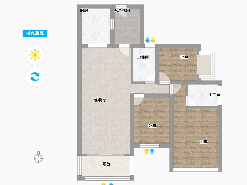 广东省-深圳市-宏发君域-63.19-户型库-采光通风