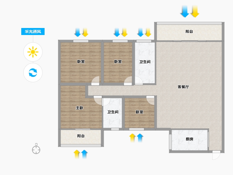 广东省-深圳市-富源花园-151.98-户型库-采光通风