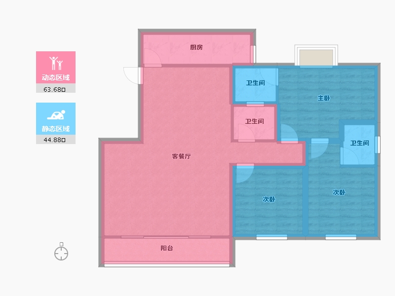 广东省-深圳市-新龙岗花园-97.32-户型库-动静分区