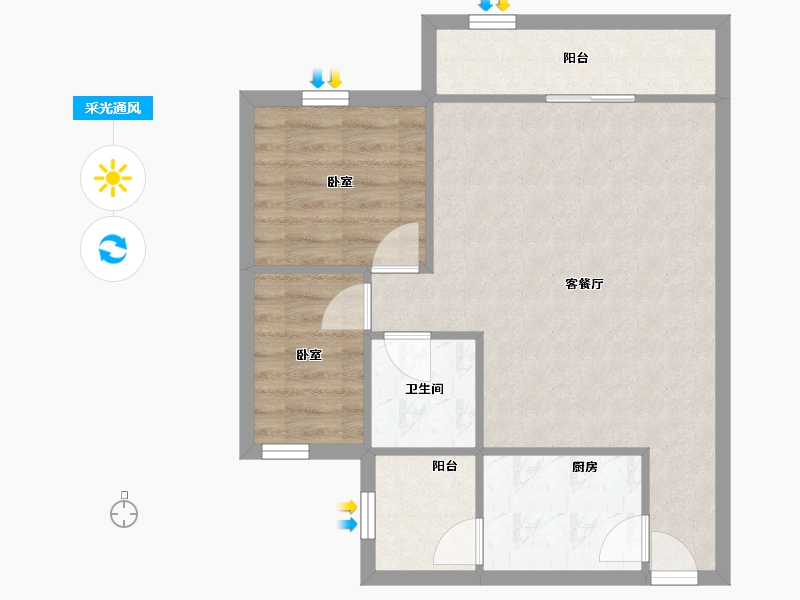 广东省-深圳市-豪业华庭-61.70-户型库-采光通风