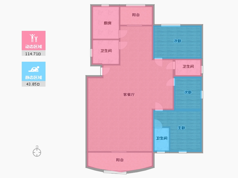 广东省-深圳市-沁园-145.67-户型库-动静分区