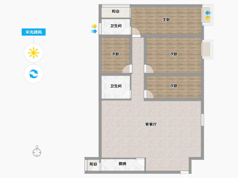 广东省-深圳市-东江豪苑-135.60-户型库-采光通风