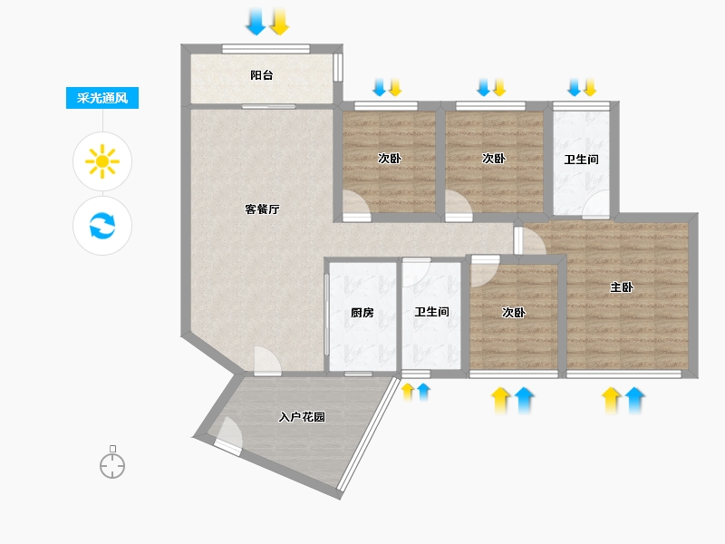 广东省-深圳市-联美新天地华府-103.58-户型库-采光通风