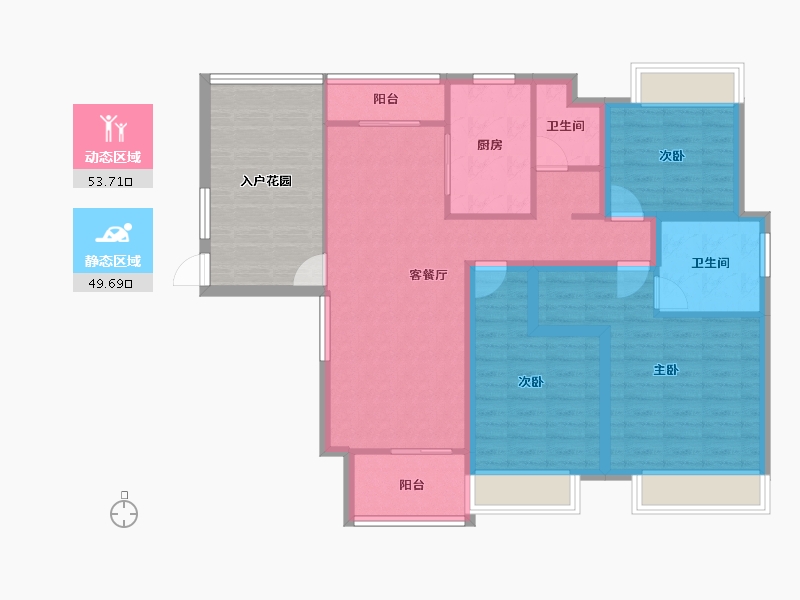 广东省-深圳市-岭下花园(公寓住宅)-105.93-户型库-动静分区