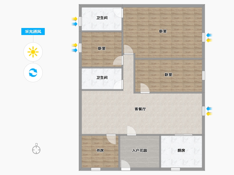 广东省-深圳市-裕盛华庭-133.52-户型库-采光通风