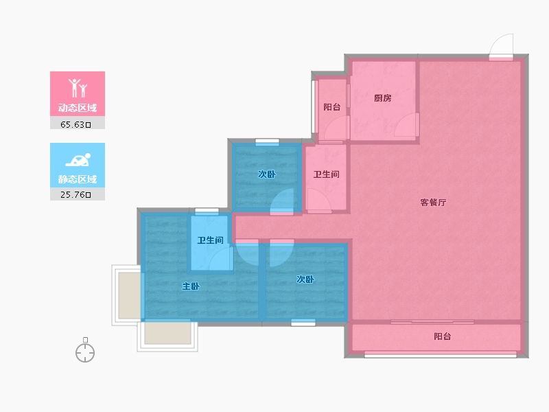 广东省-深圳市-阅山华府-81.75-户型库-动静分区