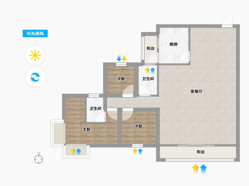 广东省-深圳市-阅山华府-81.75-户型库-采光通风