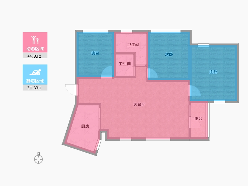 广东省-深圳市-万科红(四期)-68.80-户型库-动静分区