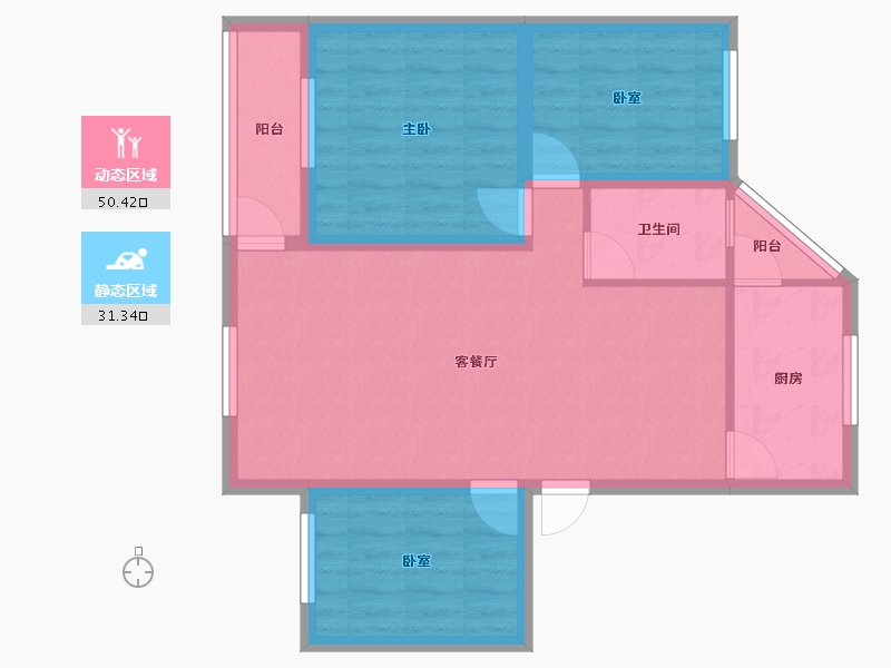 广东省-深圳市-海天花园-72.62-户型库-动静分区