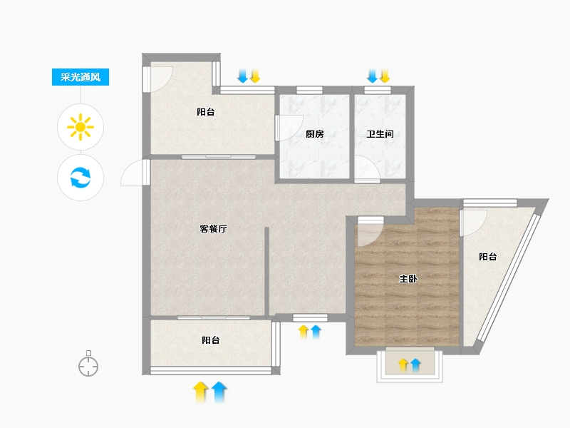 广东省-深圳市-佳兆业茗萃园(一期)-70.19-户型库-采光通风