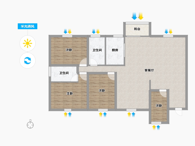 广东省-深圳市-雅景苑（二期）-111.01-户型库-采光通风