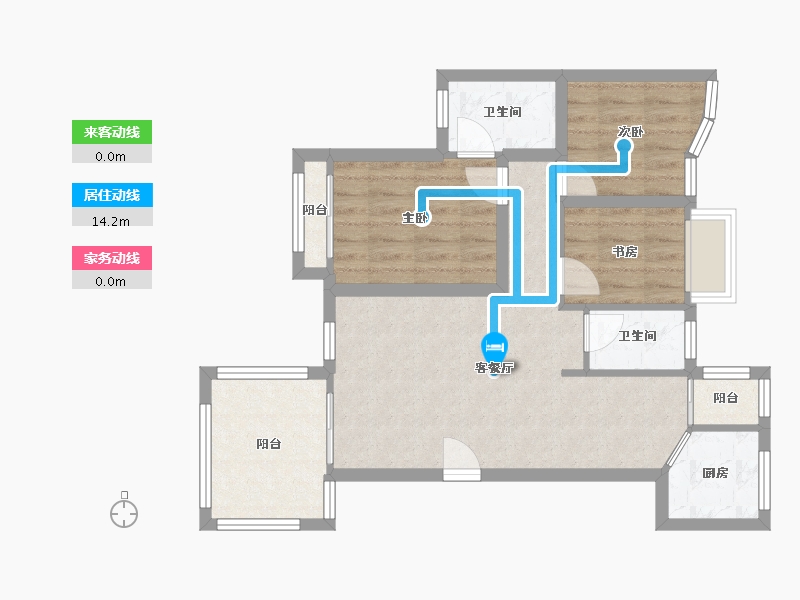 广东省-深圳市-香林玫瑰花园-66.60-户型库-动静线