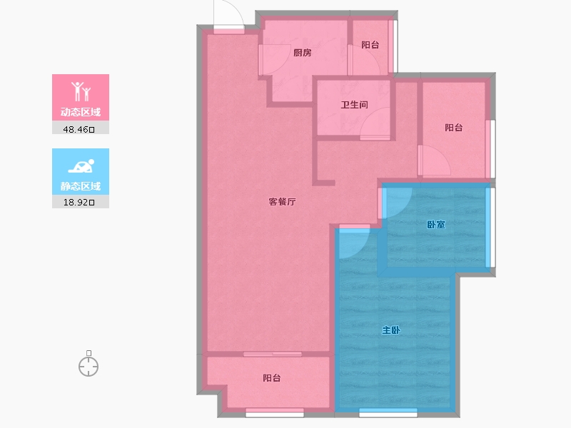 广东省-深圳市-宏发世纪城二期-59.16-户型库-动静分区