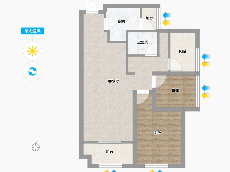 广东省-深圳市-宏发世纪城二期-59.16-户型库-采光通风