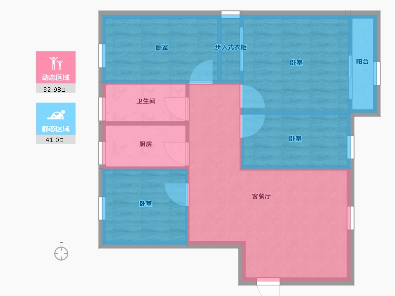 广东省-深圳市-双龙花园-66.82-户型库-动静分区