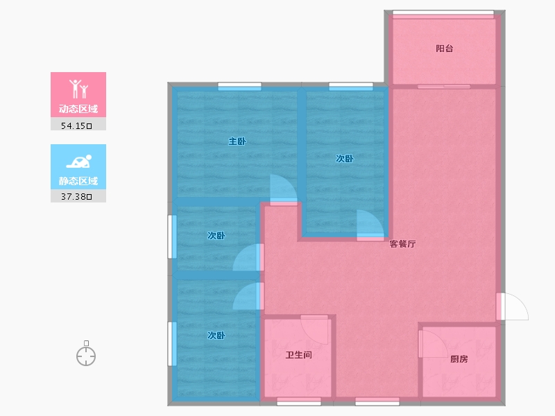 广东省-深圳市-金泰花园-81.33-户型库-动静分区