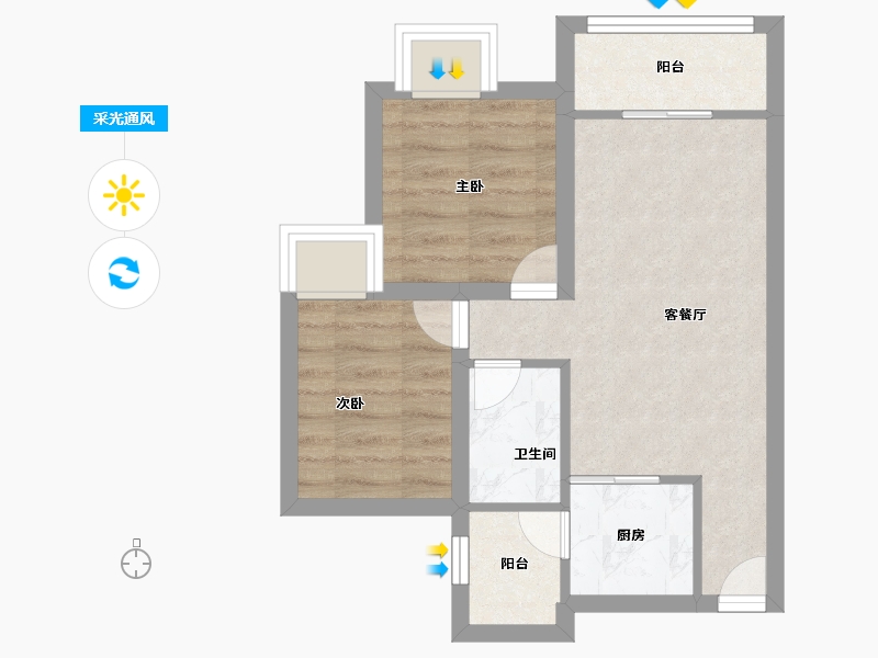 广东省-深圳市-城南雅筑-42.40-户型库-采光通风