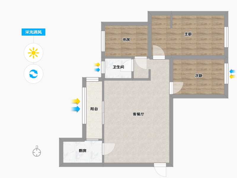 广东省-深圳市-宏发君域-61.16-户型库-采光通风