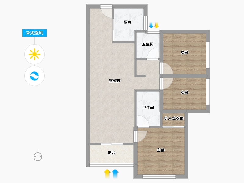 广东省-深圳市-融富花园-68.49-户型库-采光通风