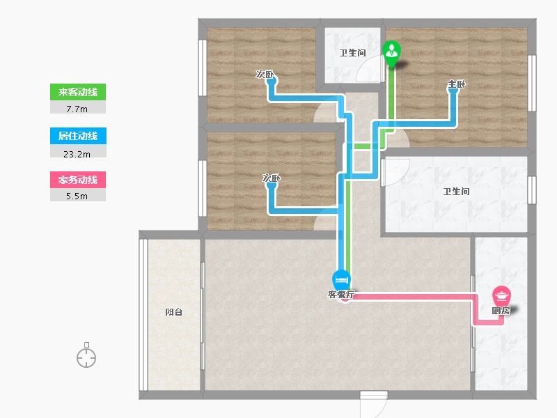 广东省-深圳市-登科花园-98.83-户型库-动静线