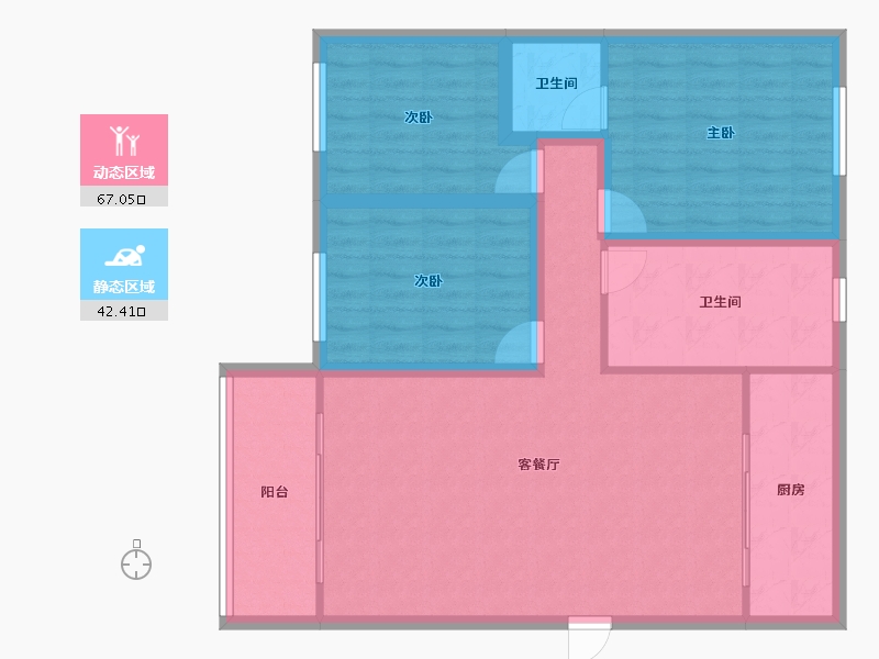 广东省-深圳市-登科花园-98.83-户型库-动静分区