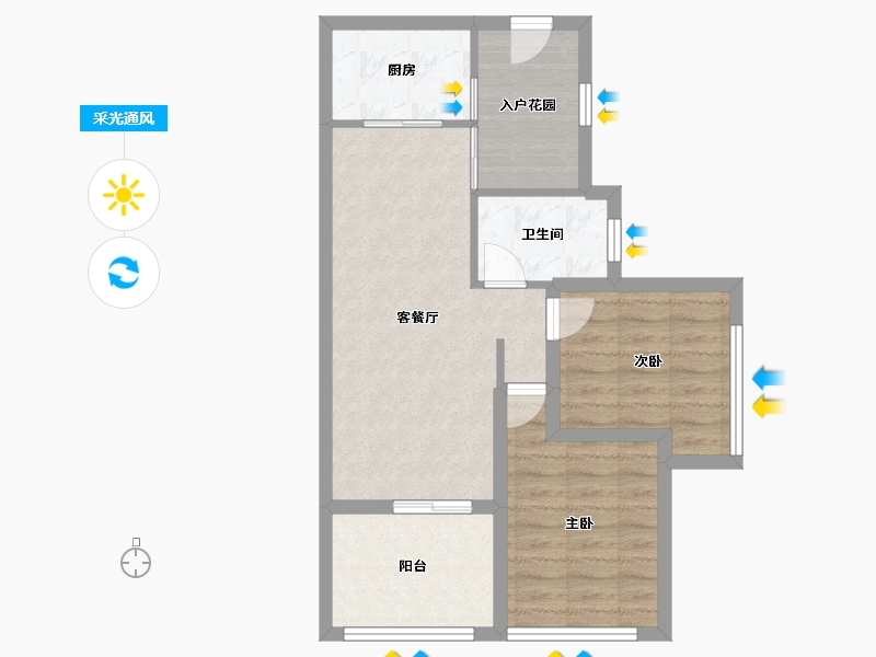 广东省-深圳市-凤凰花苑-63.81-户型库-采光通风