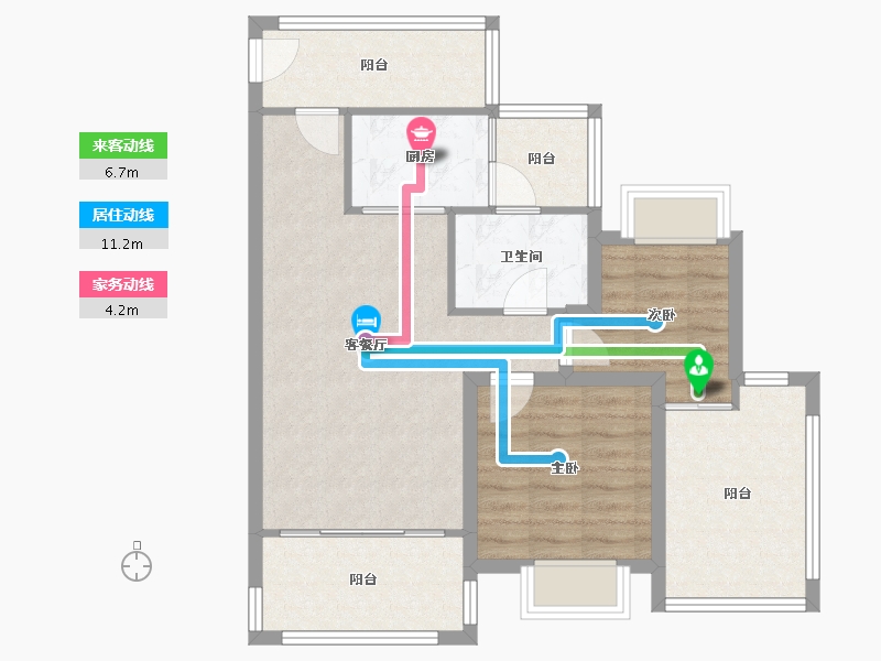 广东省-深圳市-佳兆业茗萃园(一期)-75.37-户型库-动静线