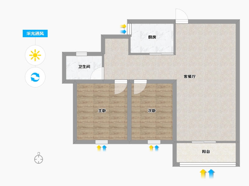 广东省-深圳市-桃源居14区（桃源居）-68.97-户型库-采光通风