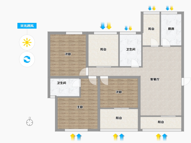 广东省-深圳市-中粮鸿云-120.90-户型库-采光通风