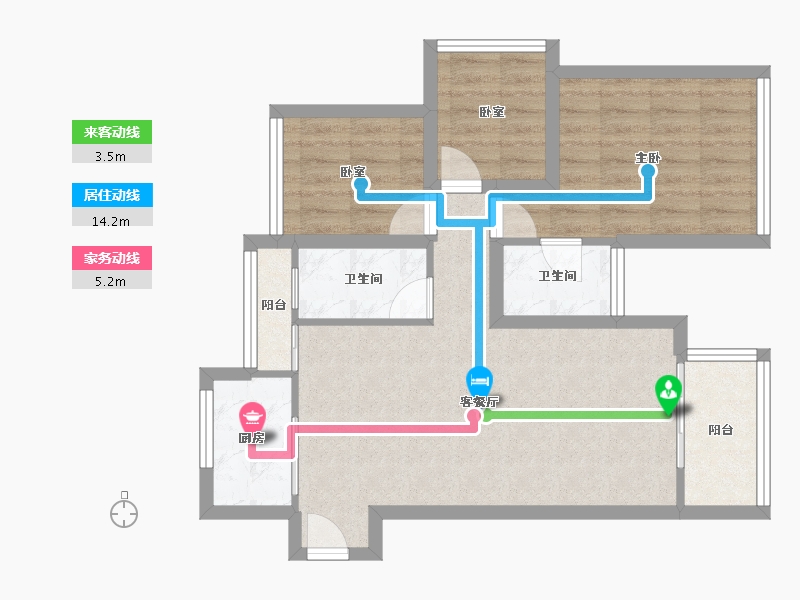 广东省-深圳市-星河时代-69.55-户型库-动静线