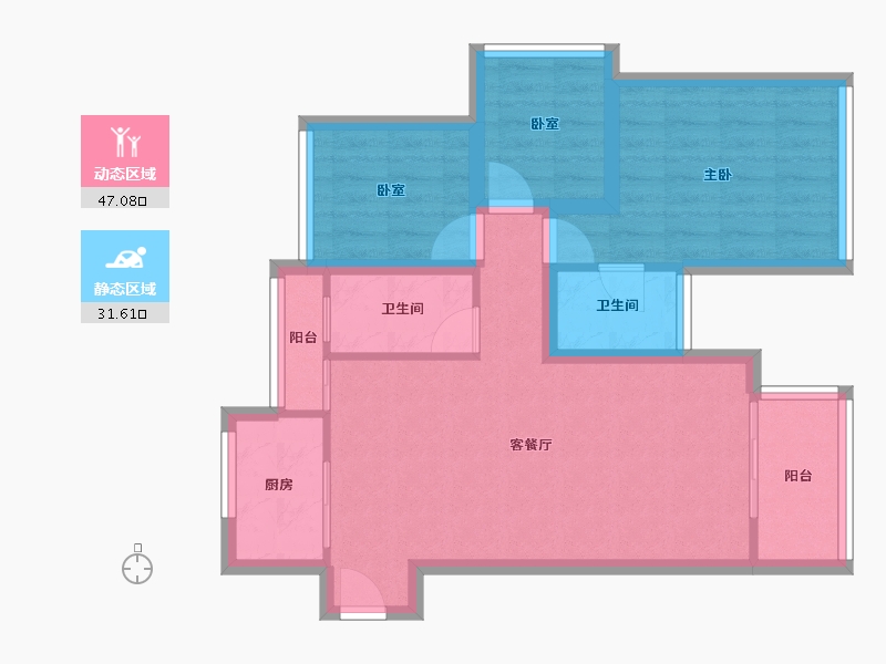 广东省-深圳市-星河时代-69.55-户型库-动静分区