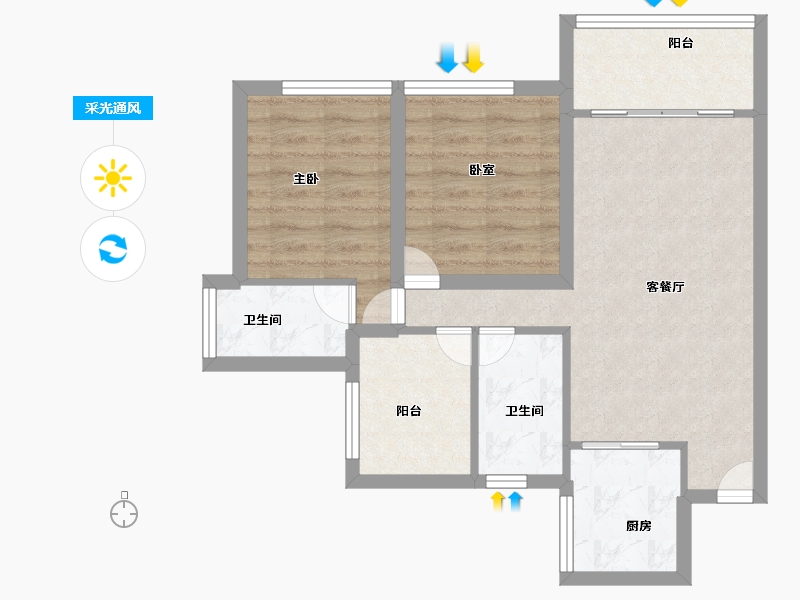 广东省-深圳市-华盛盛荟-61.60-户型库-采光通风