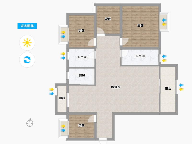 黑龙江省-鹤岗市-绿海湾-116.12-户型库-采光通风