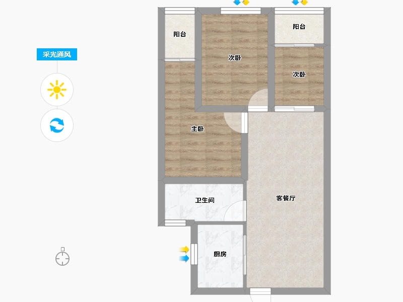 广东省-深圳市-流塘阳光-55.51-户型库-采光通风