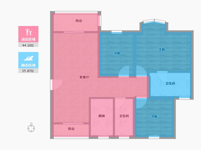 广东省-深圳市-桃源居12区（桃源居）-70.64-户型库-动静分区