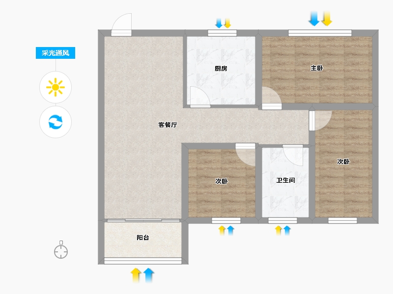 广东省-深圳市-盛世江南-75.75-户型库-采光通风