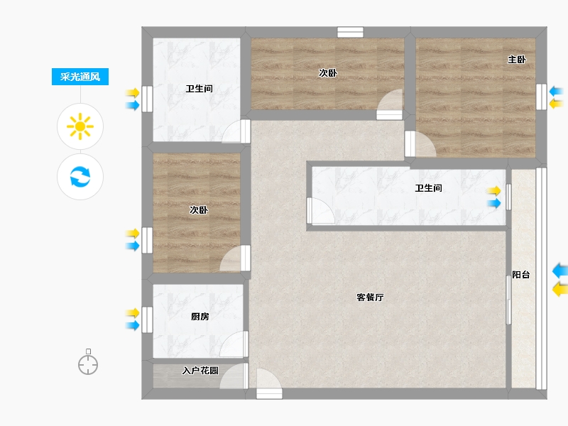 广东省-深圳市-翠枫豪园-67.00-户型库-采光通风