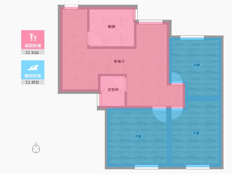 黑龙江省-鹤岗市-爱榕园-56.89-户型库-动静分区