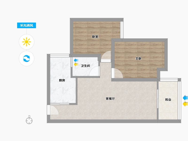 广东省-深圳市-兴华路2号(星航华府)-58.13-户型库-采光通风