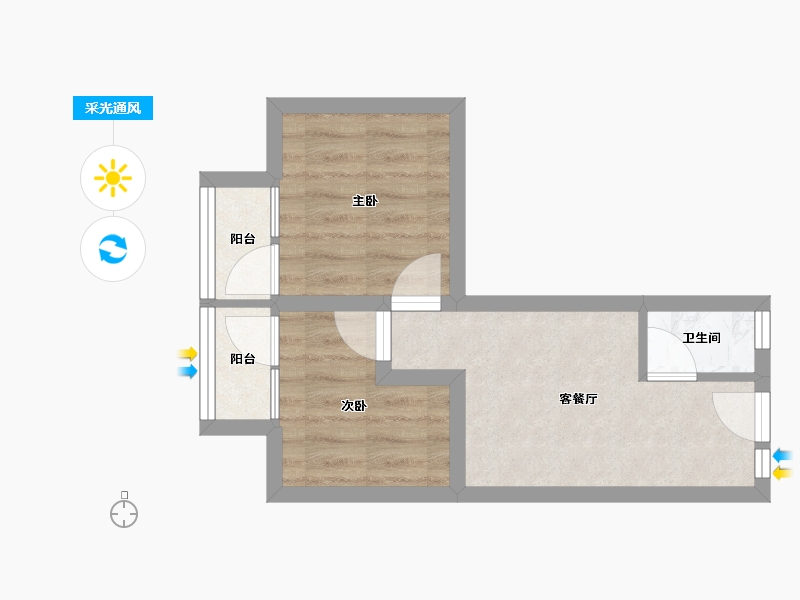 广东省-深圳市-裕安花园(宝安)-31.90-户型库-采光通风