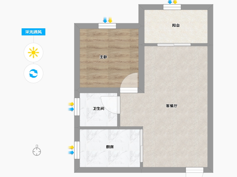 广东省-深圳市-凤凰雅居-36.92-户型库-采光通风