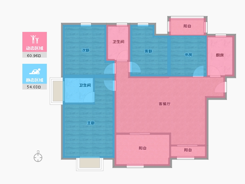 广东省-深圳市-万科翡丽郡-102.53-户型库-动静分区