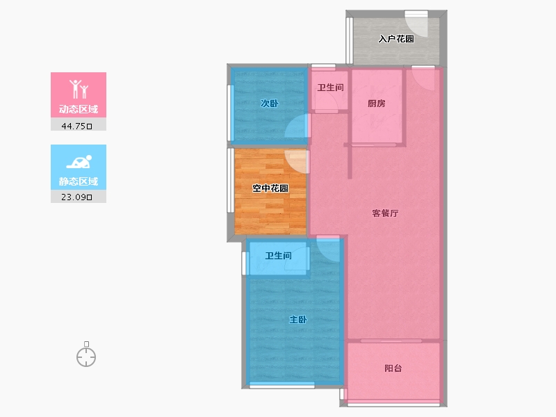 广东省-深圳市-东益花园-72.63-户型库-动静分区