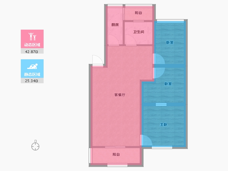 广东省-深圳市-登科花园-60.17-户型库-动静分区