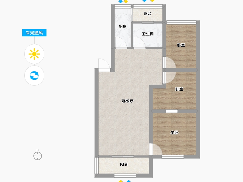 广东省-深圳市-登科花园-60.17-户型库-采光通风