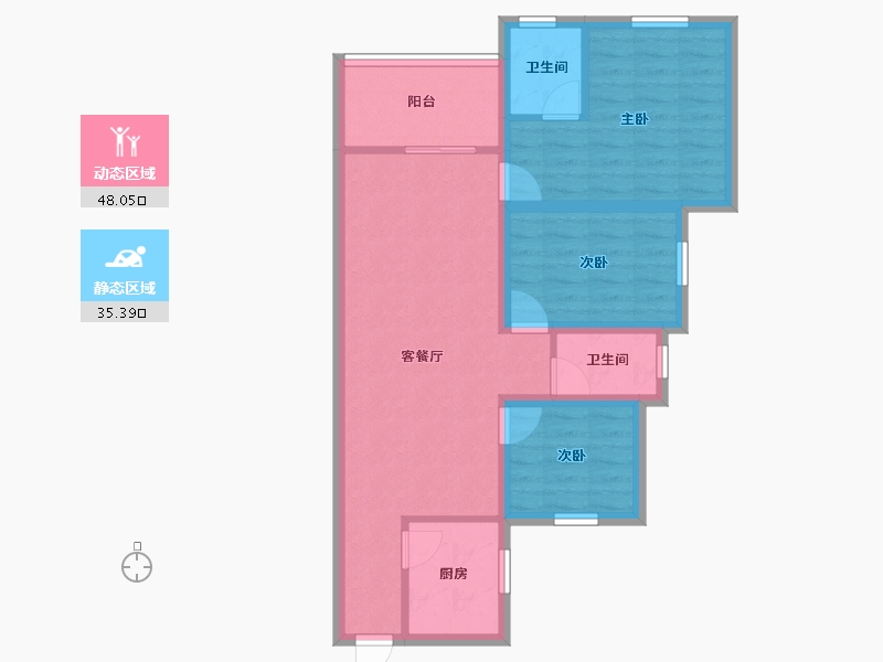 广东省-深圳市-万科翡丽郡-73.95-户型库-动静分区