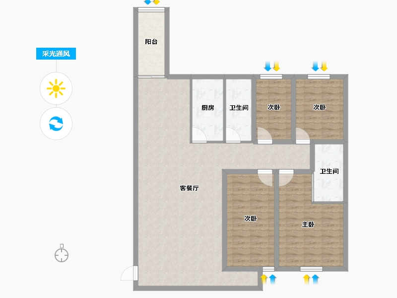 广东省-深圳市-中粮鸿云-115.62-户型库-采光通风